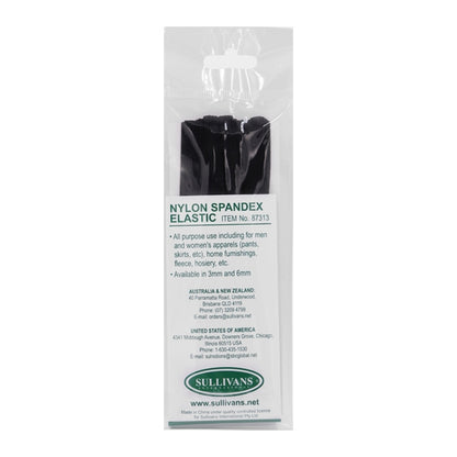 Sullivans Elastic, Black- 6 mm