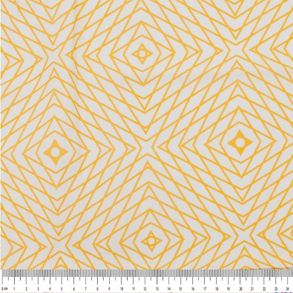 Sunny Vibe Fabric, Gold Kaleidoscope- Width 112cm