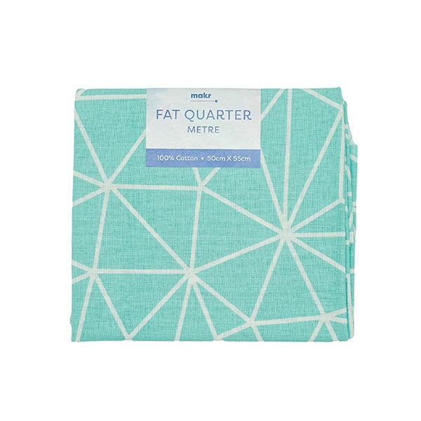 Fat Quarter Metre Fabric, Aqua Architect- 50cmx55cm