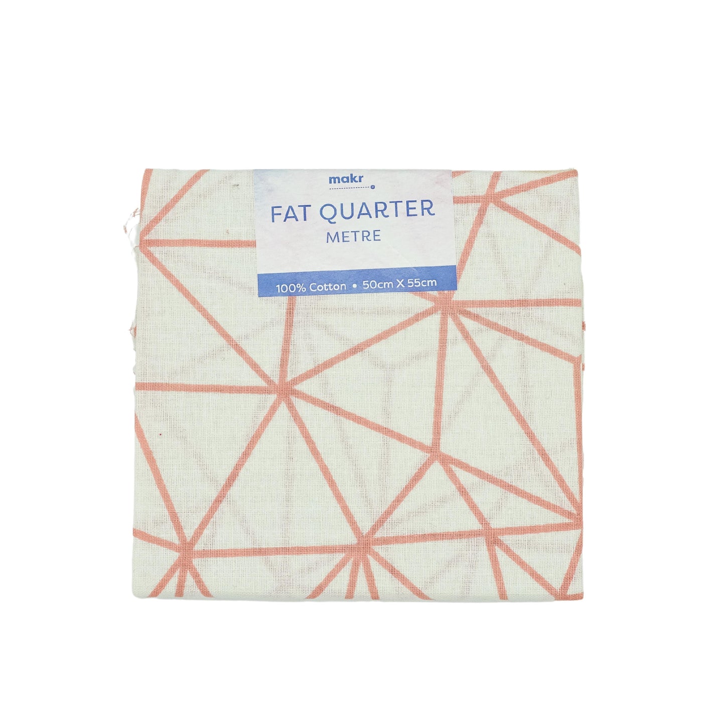 Fat Quarter Metre Fabric, Cream/Coral Architect- 50cmx55cm