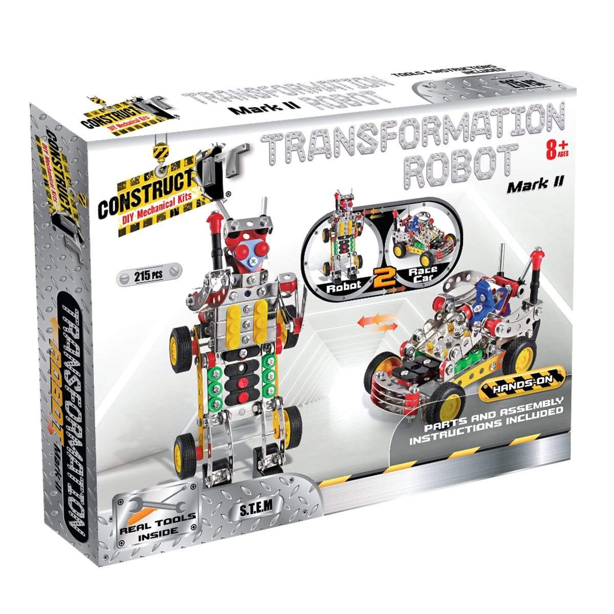 Construct It DIY Mechanical Kit, Transforming Robot Mark 2- 215pc