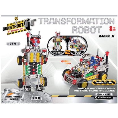 Construct It DIY Mechanical Kit, Transforming Robot Mark 2- 215pc