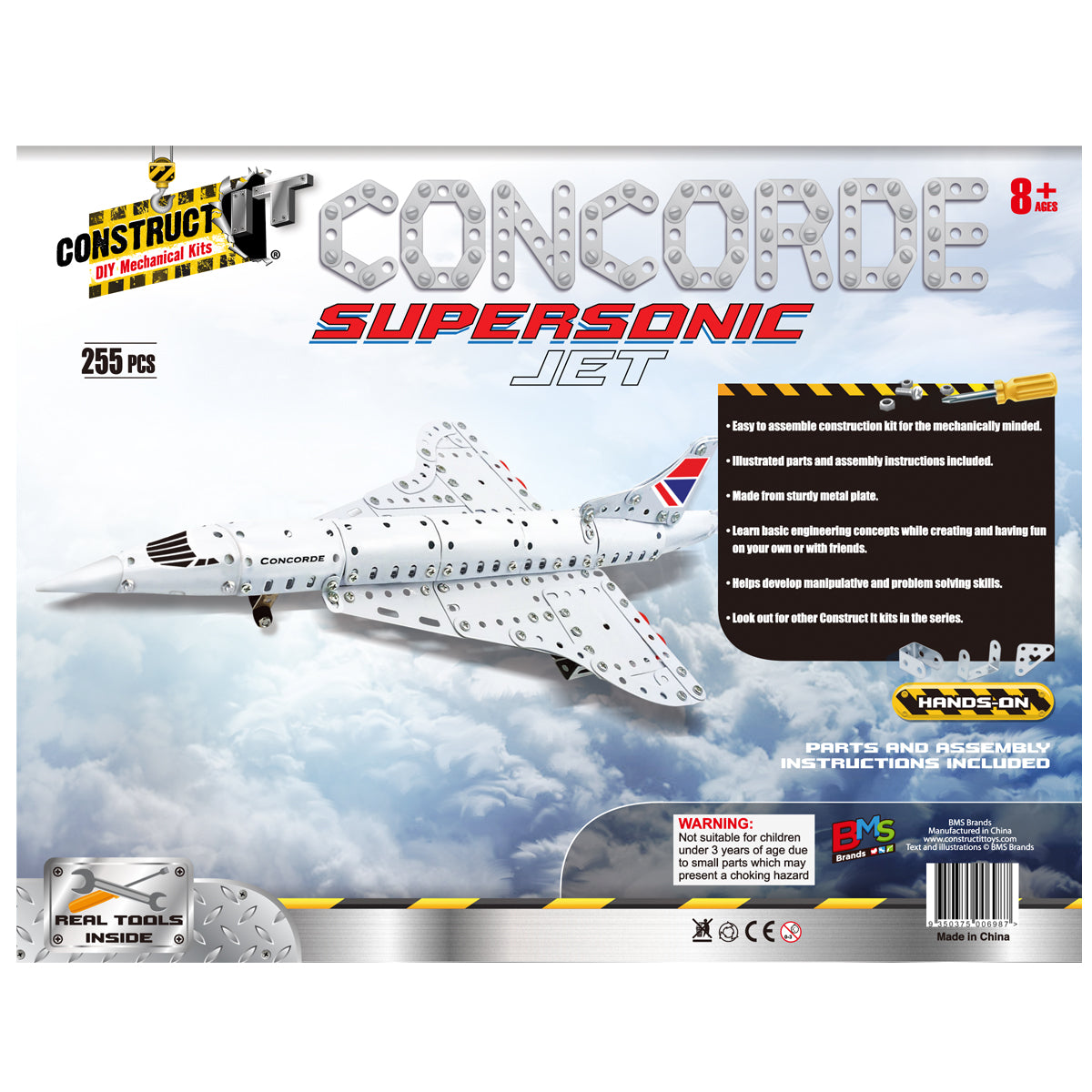 Construct It DIY Mechanical Kit, Concorde Supersonic Jet- 255pc