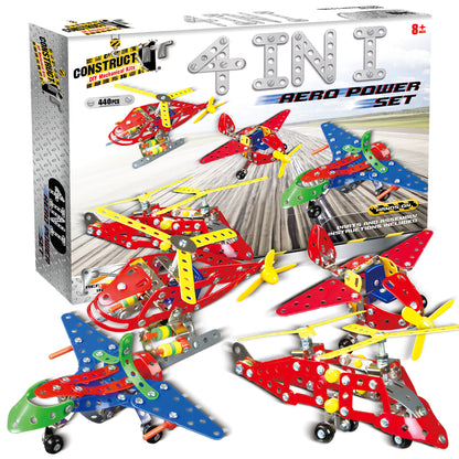 Construct It DIY Mechanical Kit, Aero Power 4-in-1- 440pc