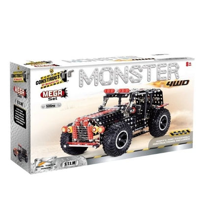 Construct It DIY Mechanical Kit, Monster 4WD Vehicle- 536pc