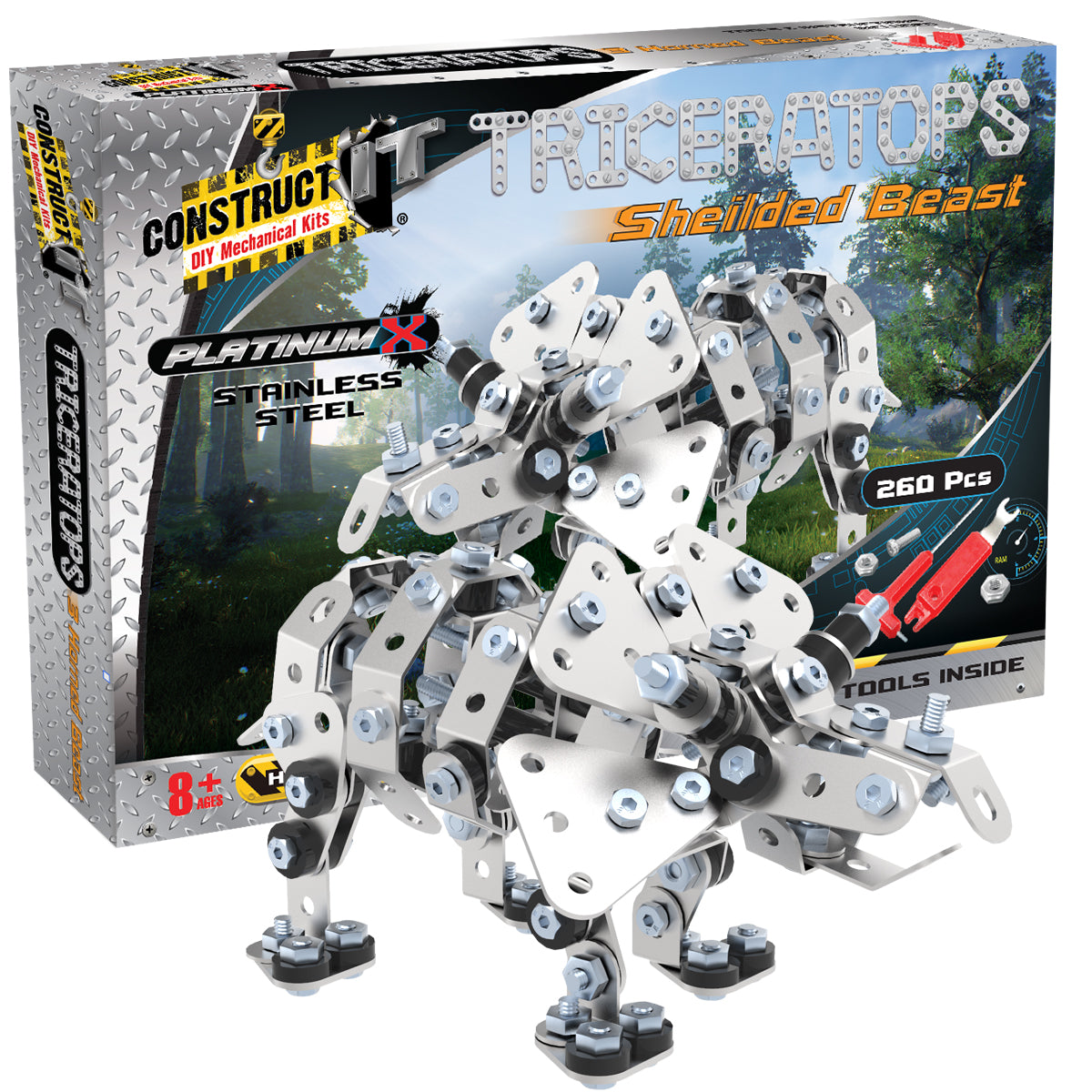 Construct It DIY Mechanical Kit, Platinum X Triceratops