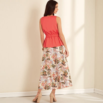 Newlook Pattern N6657 Misses' Shell Top With or Without Pleated Neckband & Back Bow