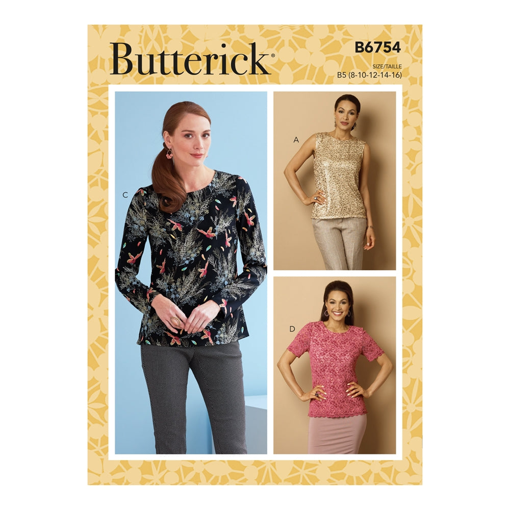 Butterick Pattern B6754 Misses' Keyhole-Closure Tops