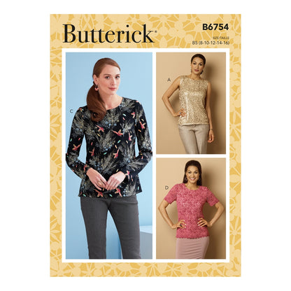 Butterick Pattern B6754 Misses' Keyhole-Closure Tops