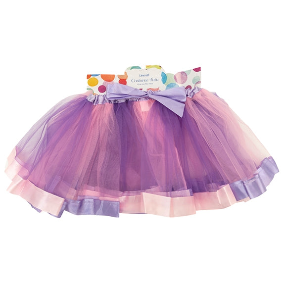 3-Layer Tutu with Satin Ribbon, Multi Pink/Lilac- 30cm