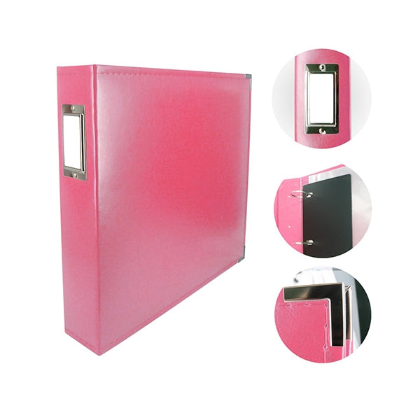 Classic Superior Leather Album, Strawberry Pink- 12x12in