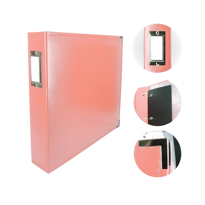 Classic Superior Leather Album, Coral Pink- 12x12in