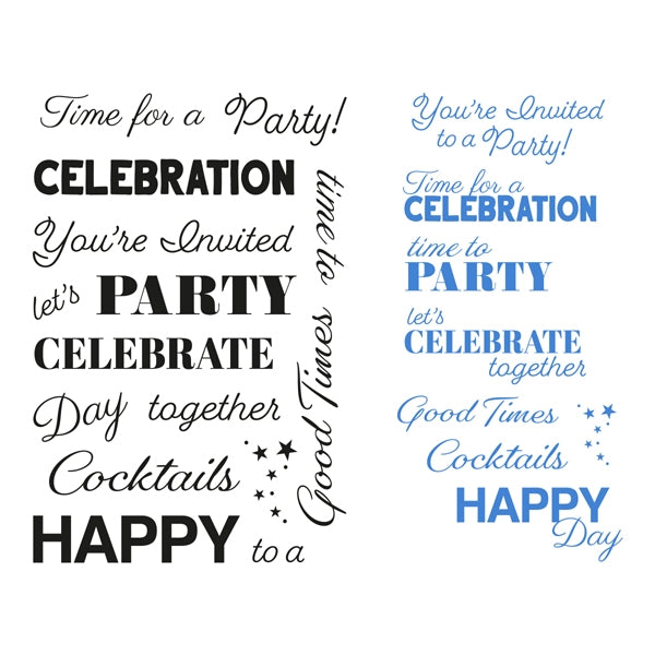 Sentiment Stamp Set, Celebrations- 15pc