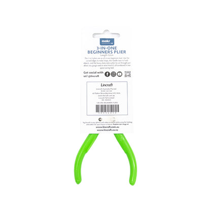 Makr 3 In 1 Beginners Plier- Green- 12cm