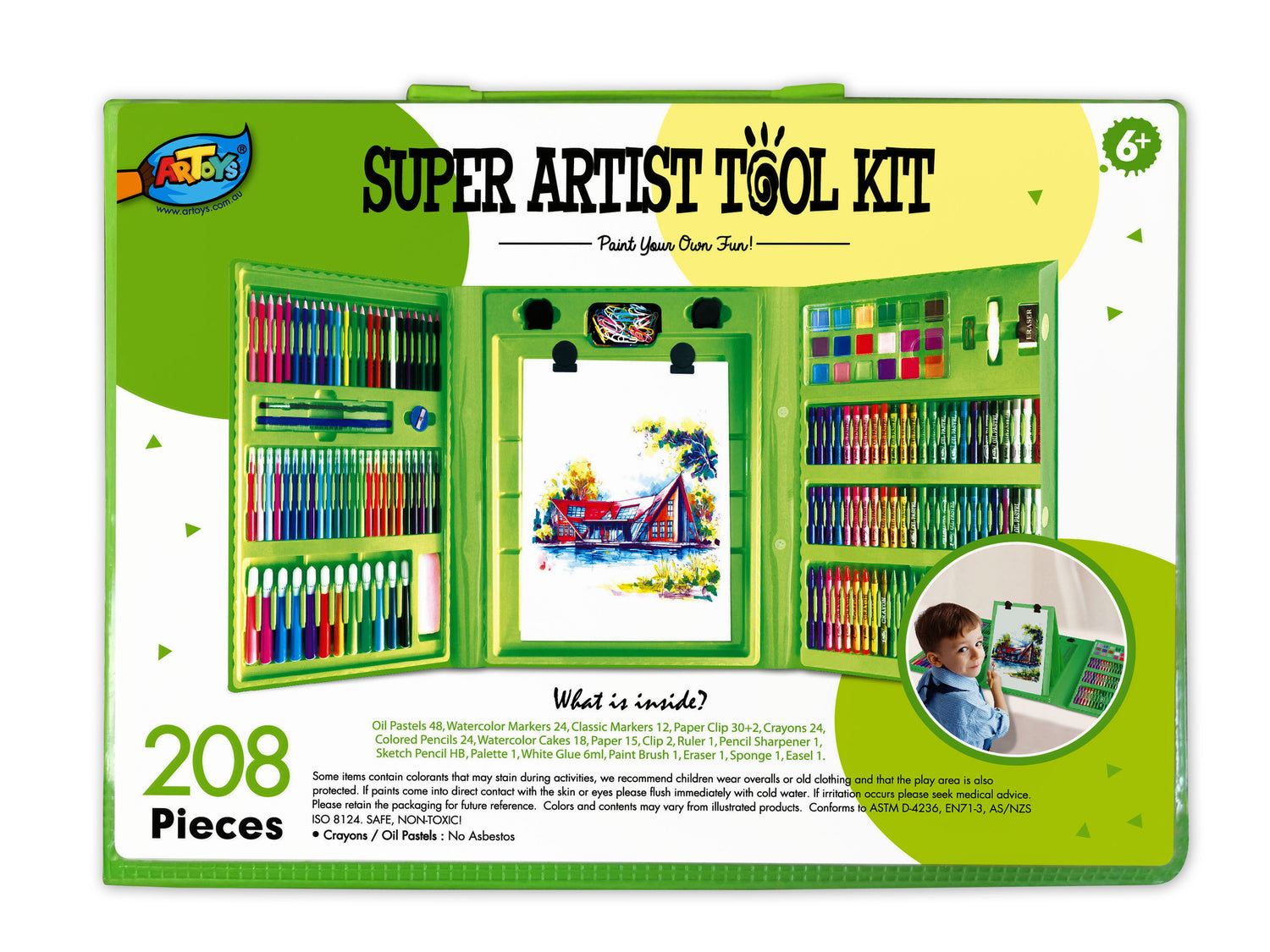 Little Makr Kids Art Set 208pc- Green Casing