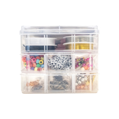 Bead Value Plastic Storage Box With 1196pc s Of Jewellery Accessories- 3 Level 