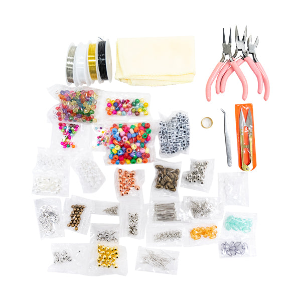 Bead Value Plastic Storage Box With 1196pc s Of Jewellery Accessories- 3 Level 