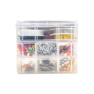 Tosnail 2 Pack of 64 Plastic Diamond Painting Bead Storage Container Clear