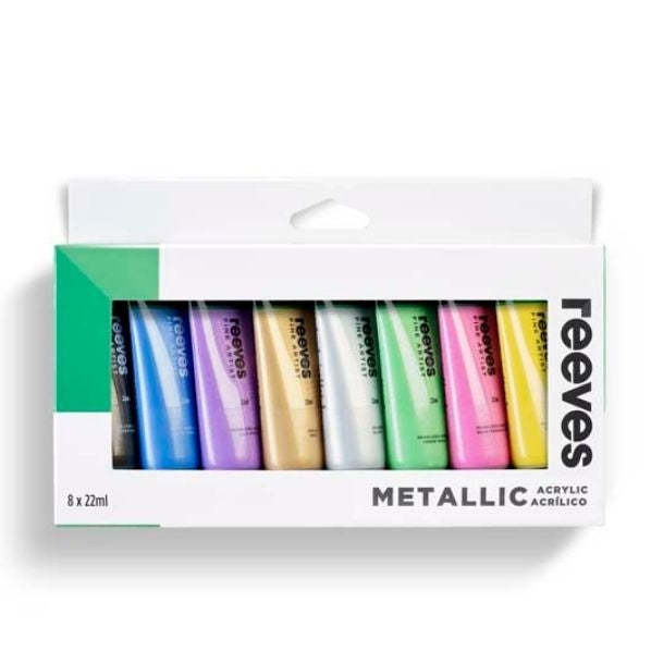 Reeves Artists' Acrylic Paint, Metallic-8pk