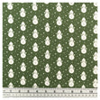Christmas Cotton Fabric, Green Snowman- Width 112cm