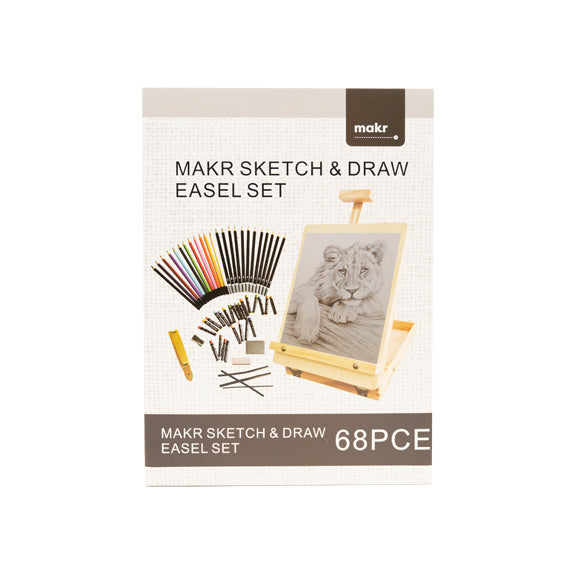 Makr Sketch and Draw Easel Set- 68pc