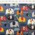 Sweety Twills Fabric, Blue Elephants- Width 160cm