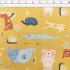 Sweety Twills Fabric, Mustard Animals- Width 160cm