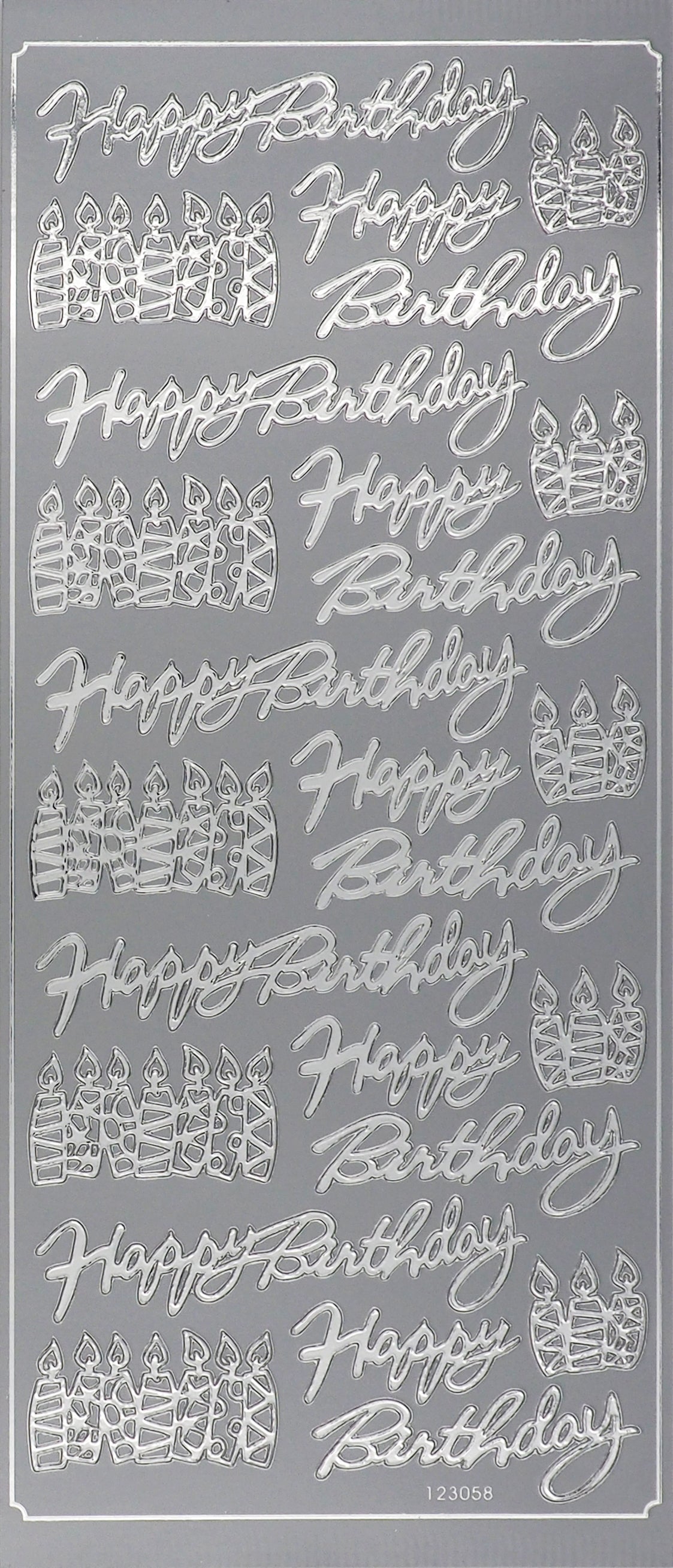 Arbee Foil Stickers Happy Birthday, Silver Media 1 of 1