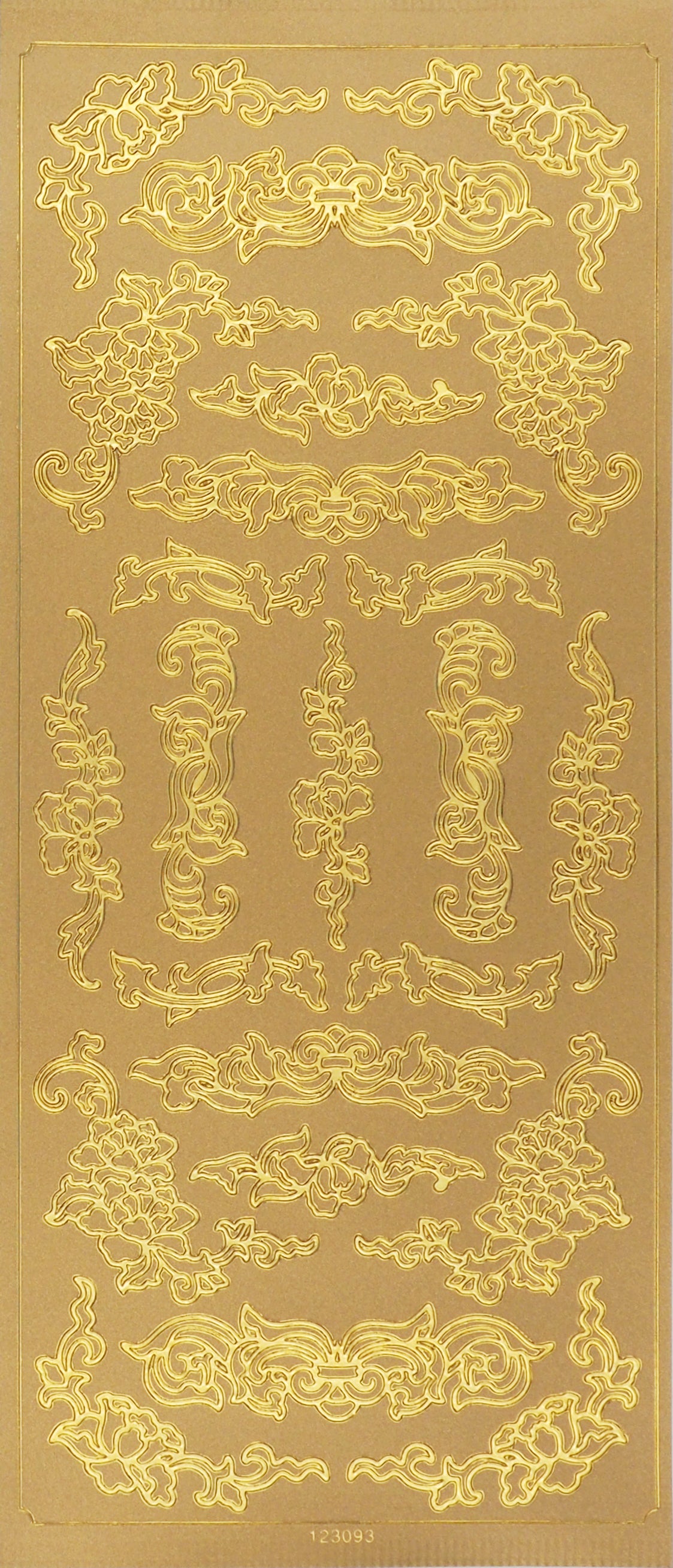 Arbee Foil Stickers Scrolls Floral, Gold