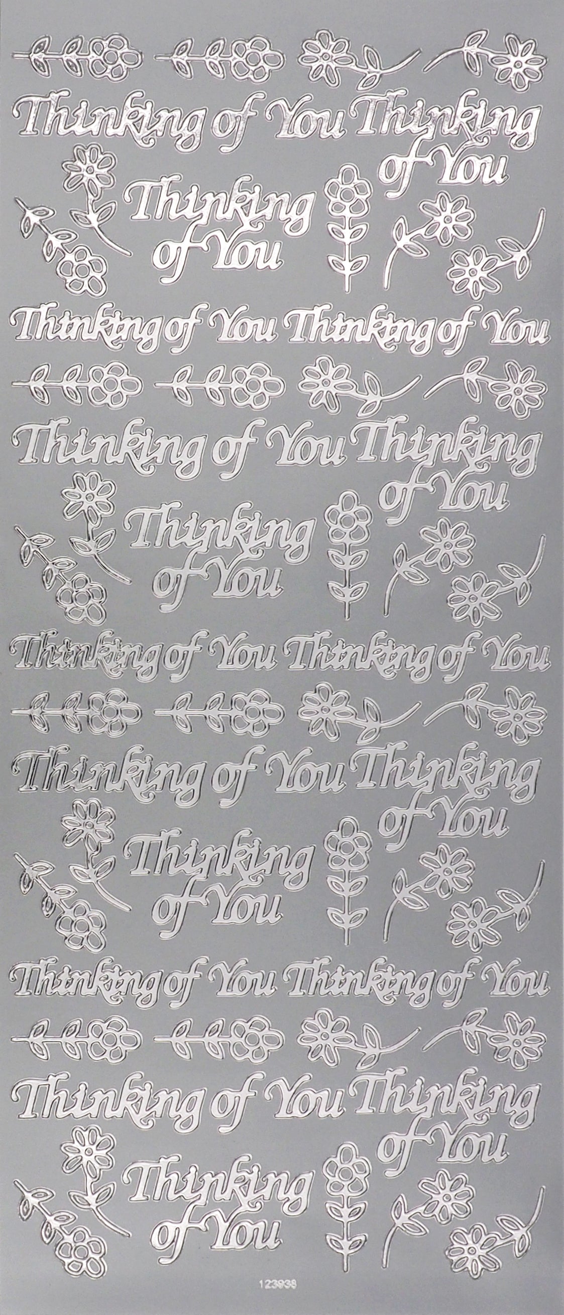 Arbee Foil Stickers Thinking Of You, Silver