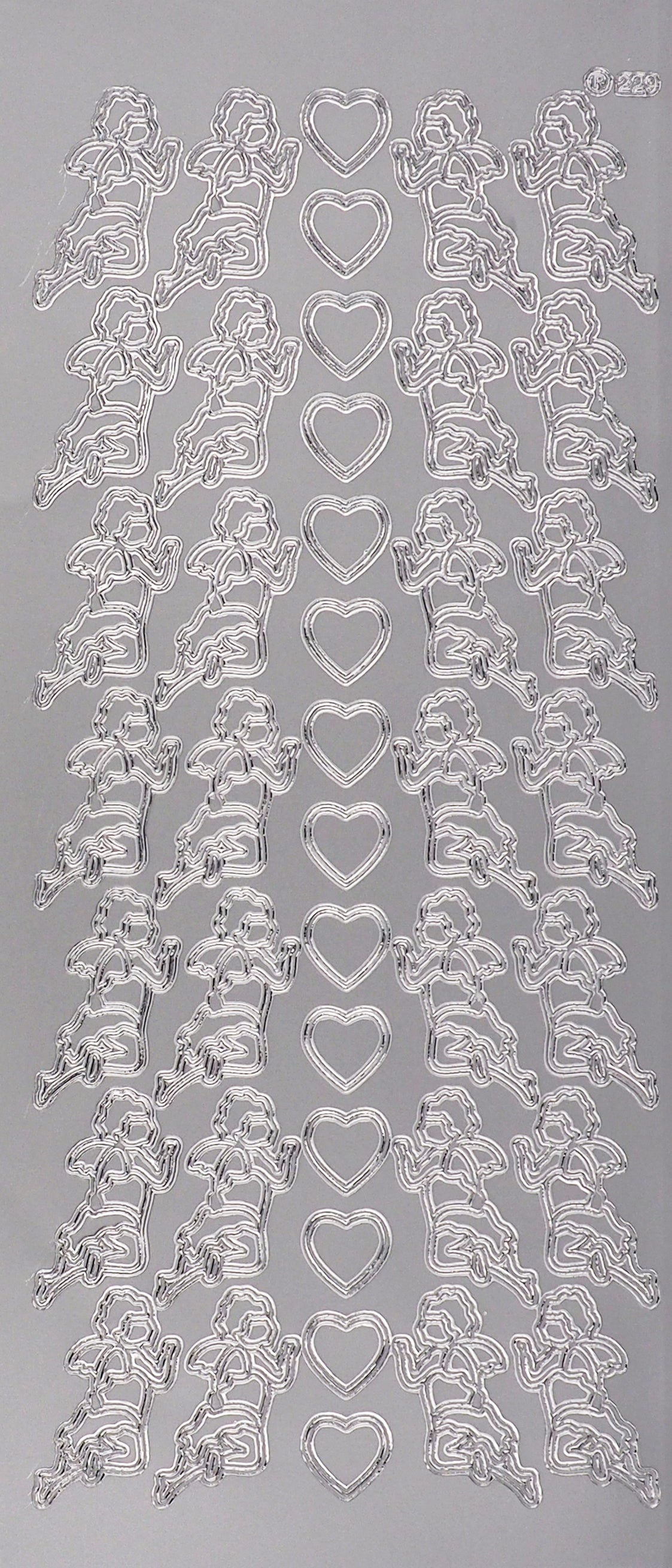 Arbee Foil Stickers Cupid/Heart, Silver Media 1 of 1