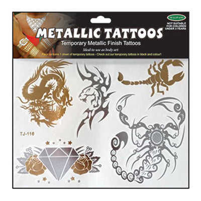 Sullivans Temporary Tattoo, Metallic Scorpion