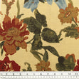 Rayon Linen Blend Fabric, Cream Floral- 145cm