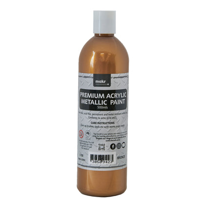 Makr Premium Metallic Acrylic Paint, Bronze- 500ml