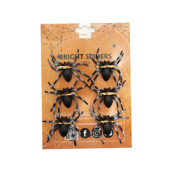 Plain Bright Spiders, Multi- 6pk