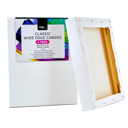 Makr Classic Wide Edge Value Pack Canvas, 4pk- 20cmx25cm