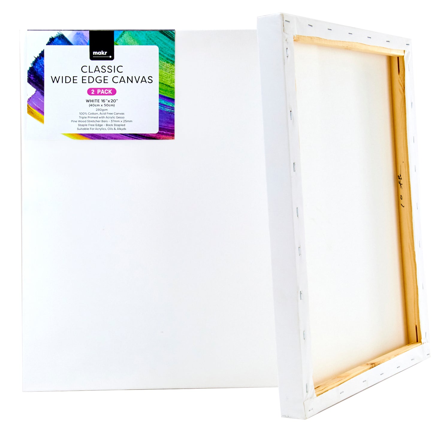 Makr Classic Wide Edge Value Pack Canvas, 2pk- 40cmx50cm