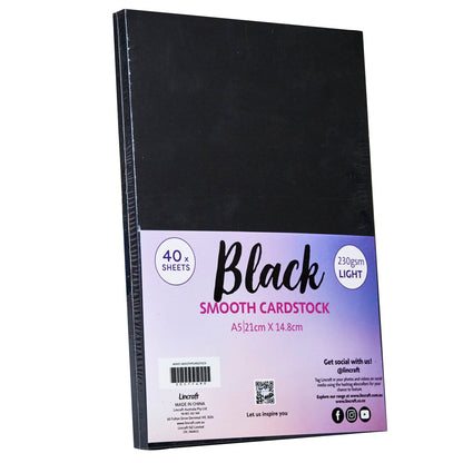 Makr Smooth Lightweight Cardstock, Black- A5