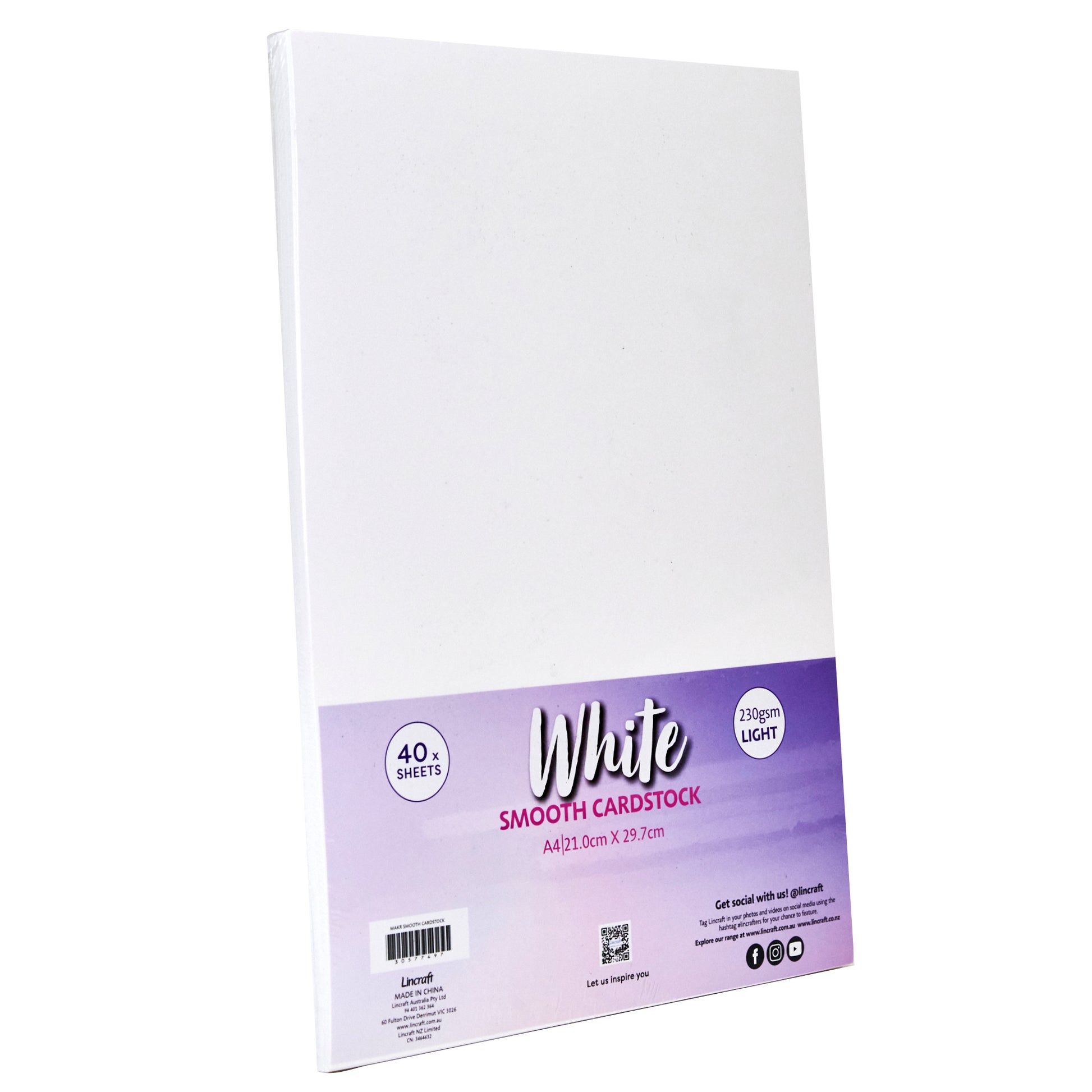 Makr Smooth Lightweight Cardstock, White- A4