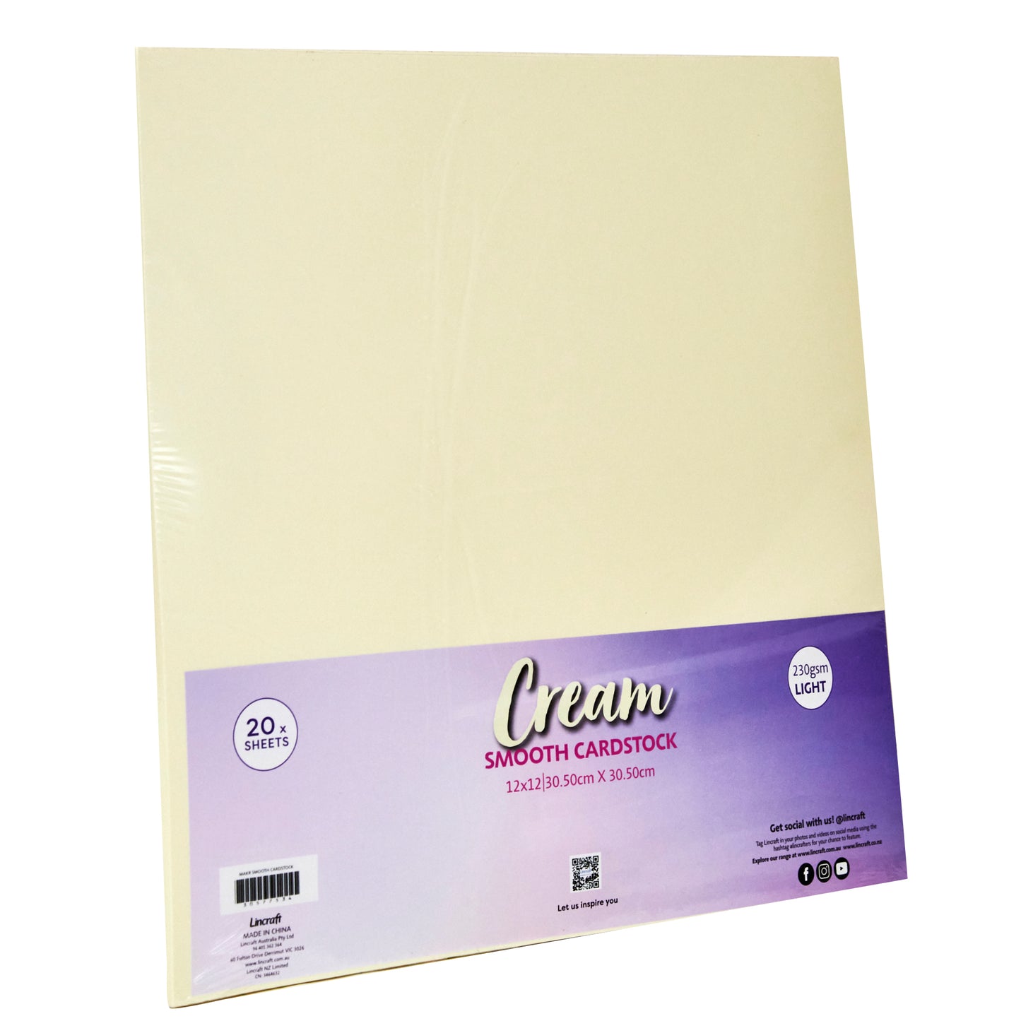 Makr Smooth Lightweight Cardstock, Cream- 12x12in