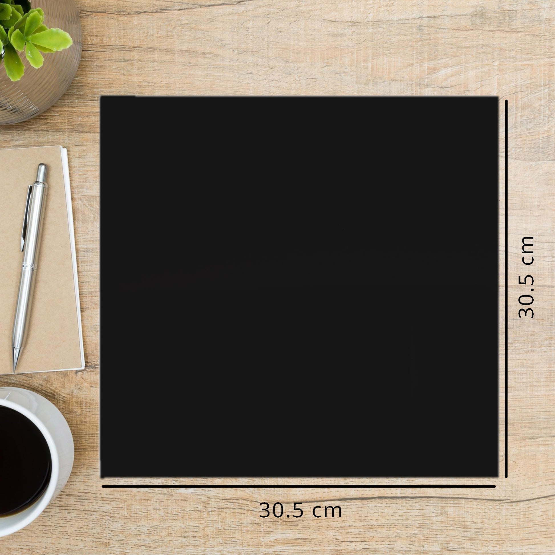 Makr Smooth Lightweight Cardstock, Black- 12x12in