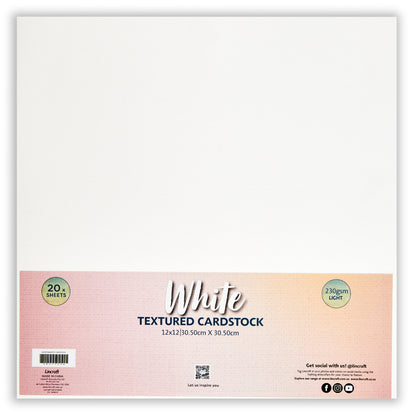 Makr Textured Lightweight Cardstock, White- 12x12in