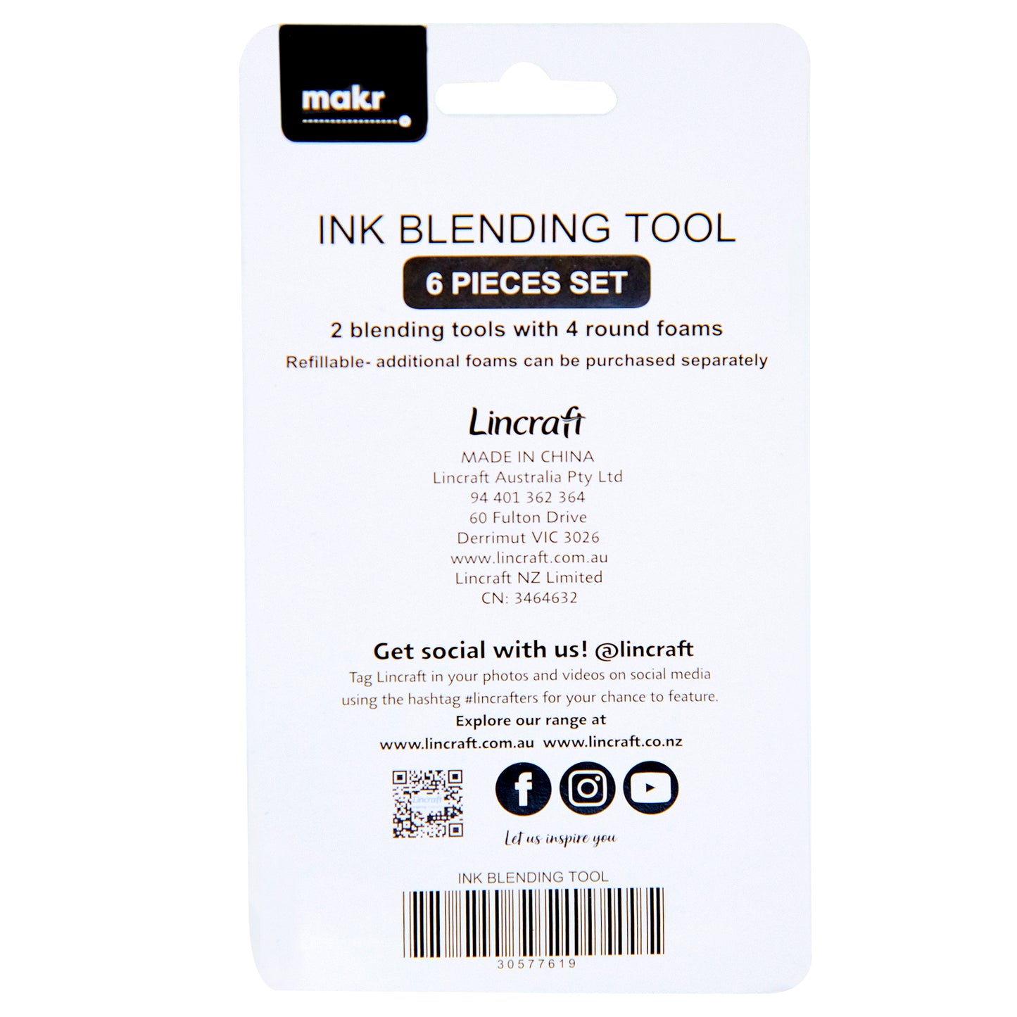 Ink Blending Tool With 4 Refill Foams