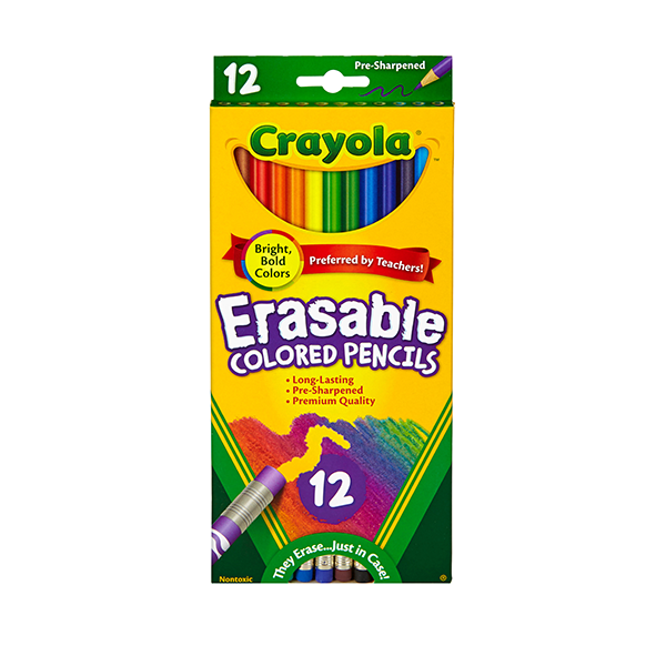 Crayola Erasable Coloured Pencils- 12pk