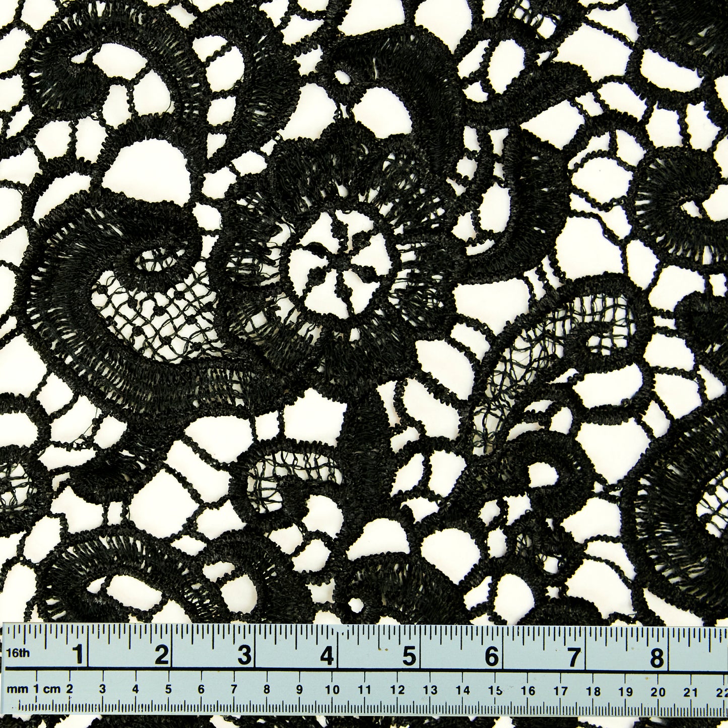 Lace Fabric, Heavy Black- 65cm