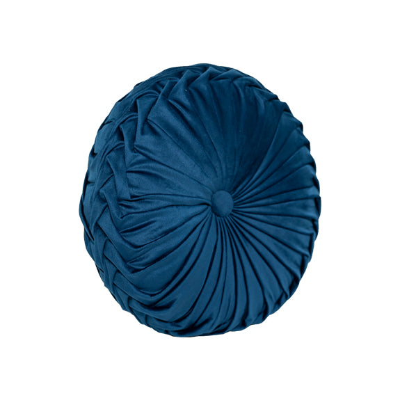 Mayfair & Bond Pleated Velvet Cushion, Navy- 40cm