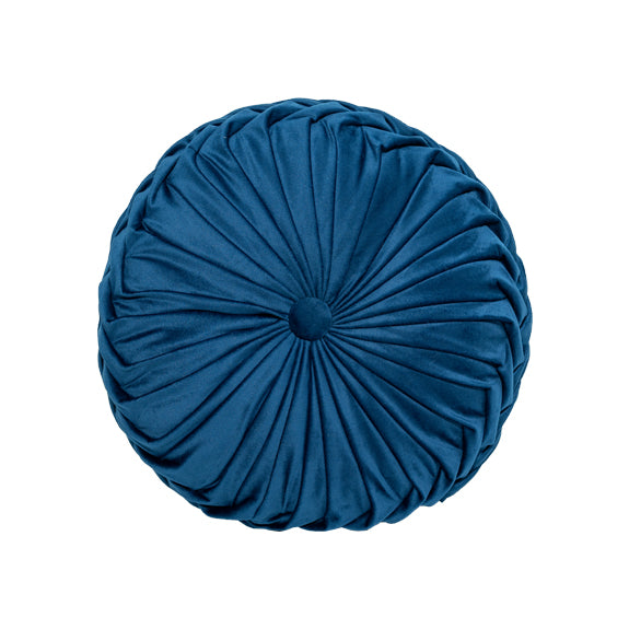 Mayfair & Bond Pleated Velvet Cushion, Navy- 40cm