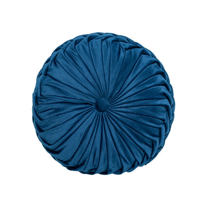 Mayfair & Bond Pleated Velvet Cushion, Navy- 40cm