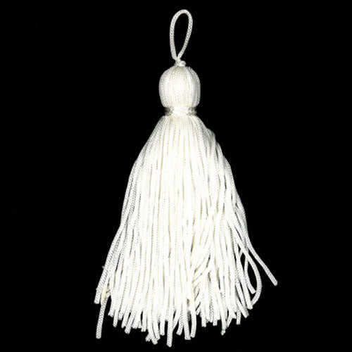 Sullivans Tassel Rayon Chainette, White- 75 mm