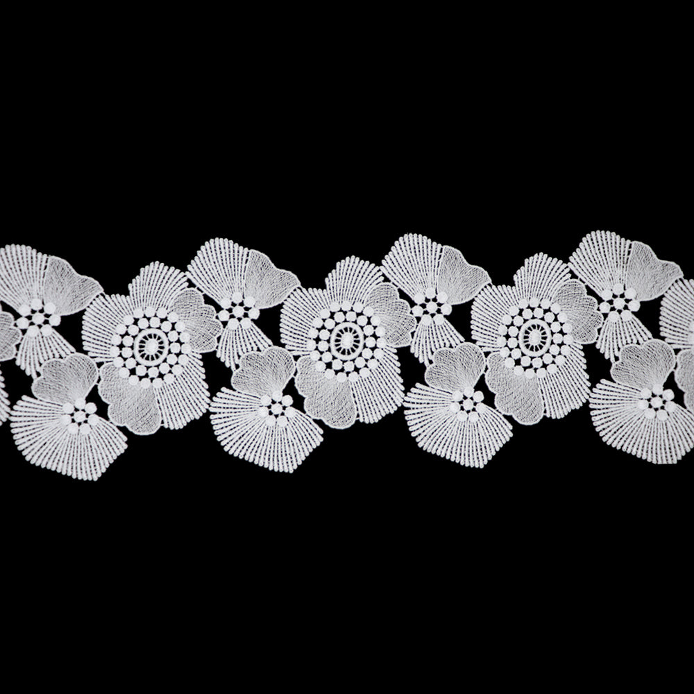 Sullivans Lace Euro Guipure, White- 130mm